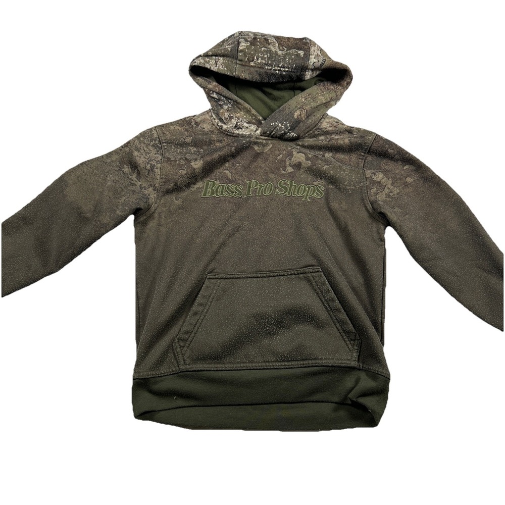 Bass Pro Shops Youth Medium Long Sleeve Hooded Sweatshirt camo hunting fishing